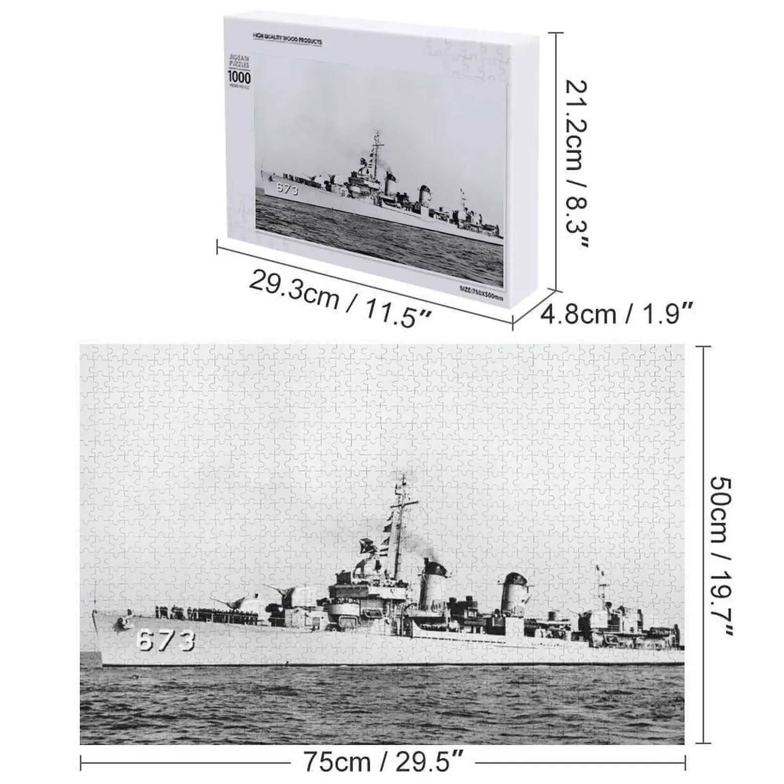 USS HICKOX (DD-673) STORE Puzzle Giocattoli per bambini Nome in legno Foto personalizzata personalizzata Foto personalizzata Puzzle fotografico personalizzato