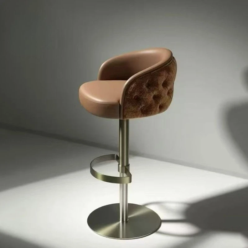 Retro Height Adjustable Bar Chair Counter Nordic Bar Chair Luxury Swivel American Designer Bancos Para Barra Kitchen Furniture