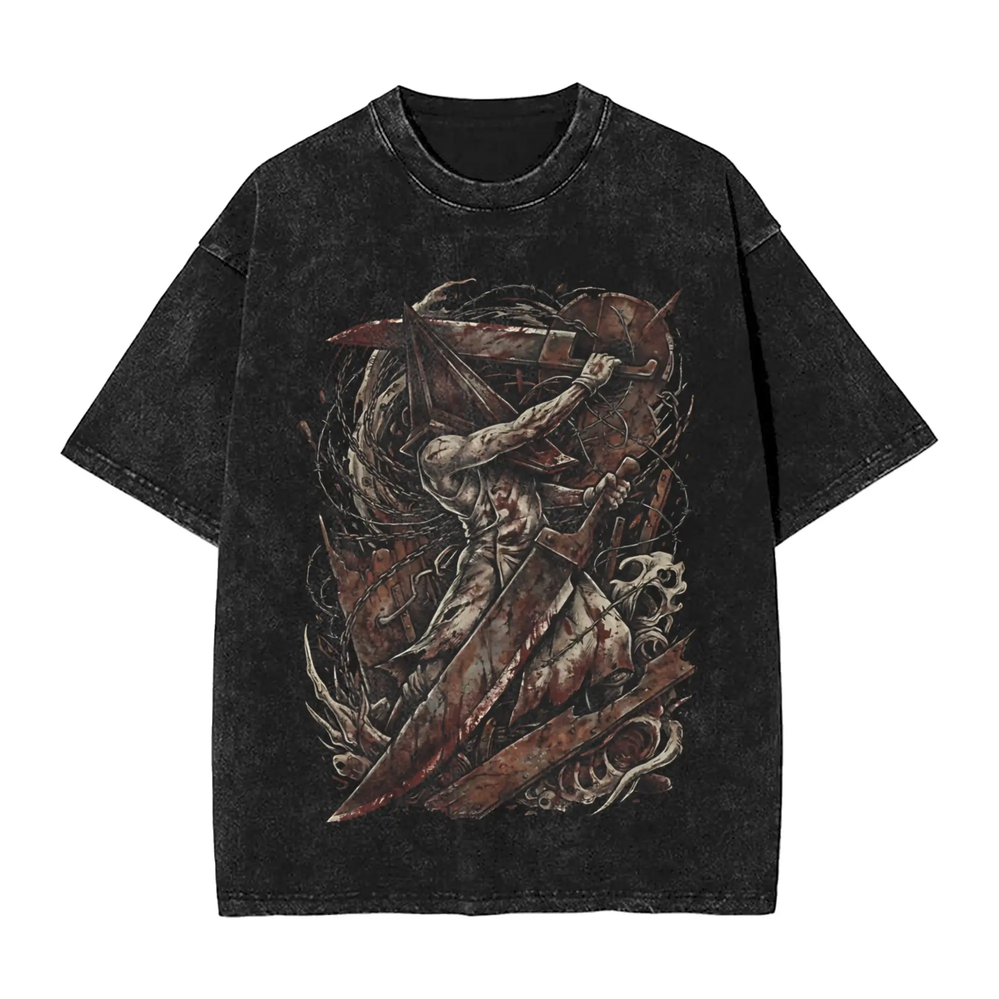 Pyramid Head Silent Hill 2 T Shirts Men 100% Cotton Casual T-Shirts Round Neck  Tees Short Sleeve Clothes Birthday Present