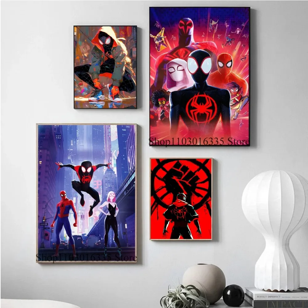 1pc Spider-Man Across the Spider-Verse Poster Paper Print Home Bedroom Entrance Bar Cafe Art Painting Decoration