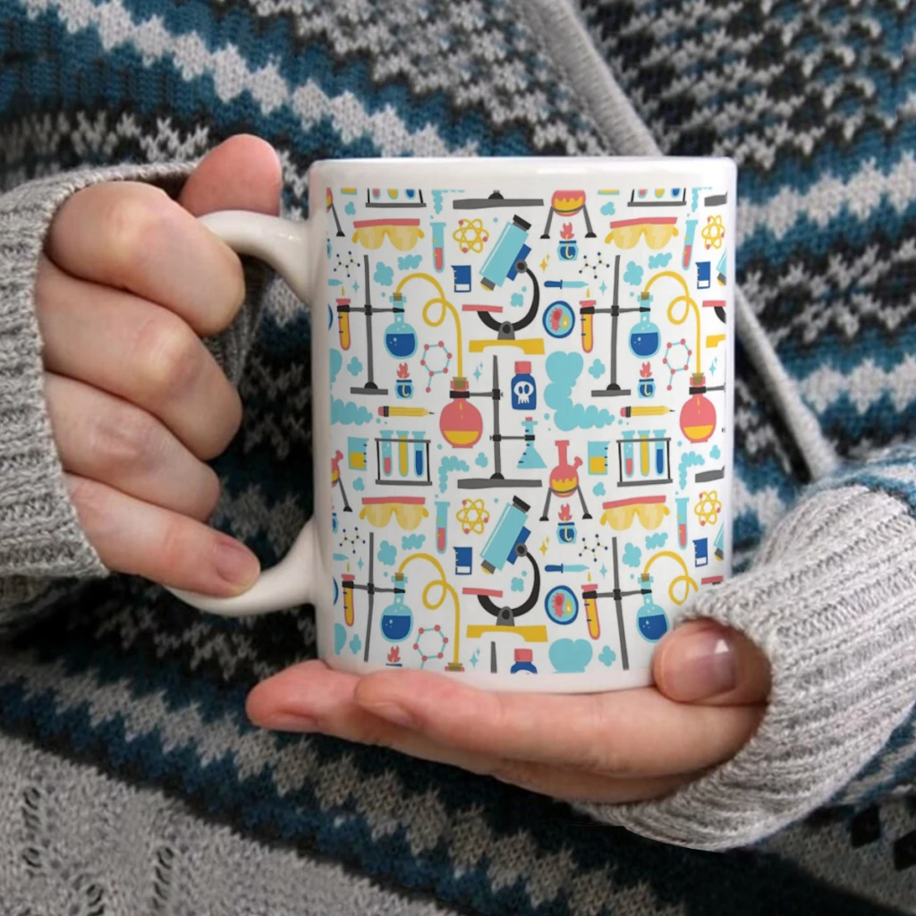 

Chemistry lab science equipment patternCoffee Mug Tea Cup 11oz Coffee Cup Funny Birthday Ceramic Mug Personalized Cup