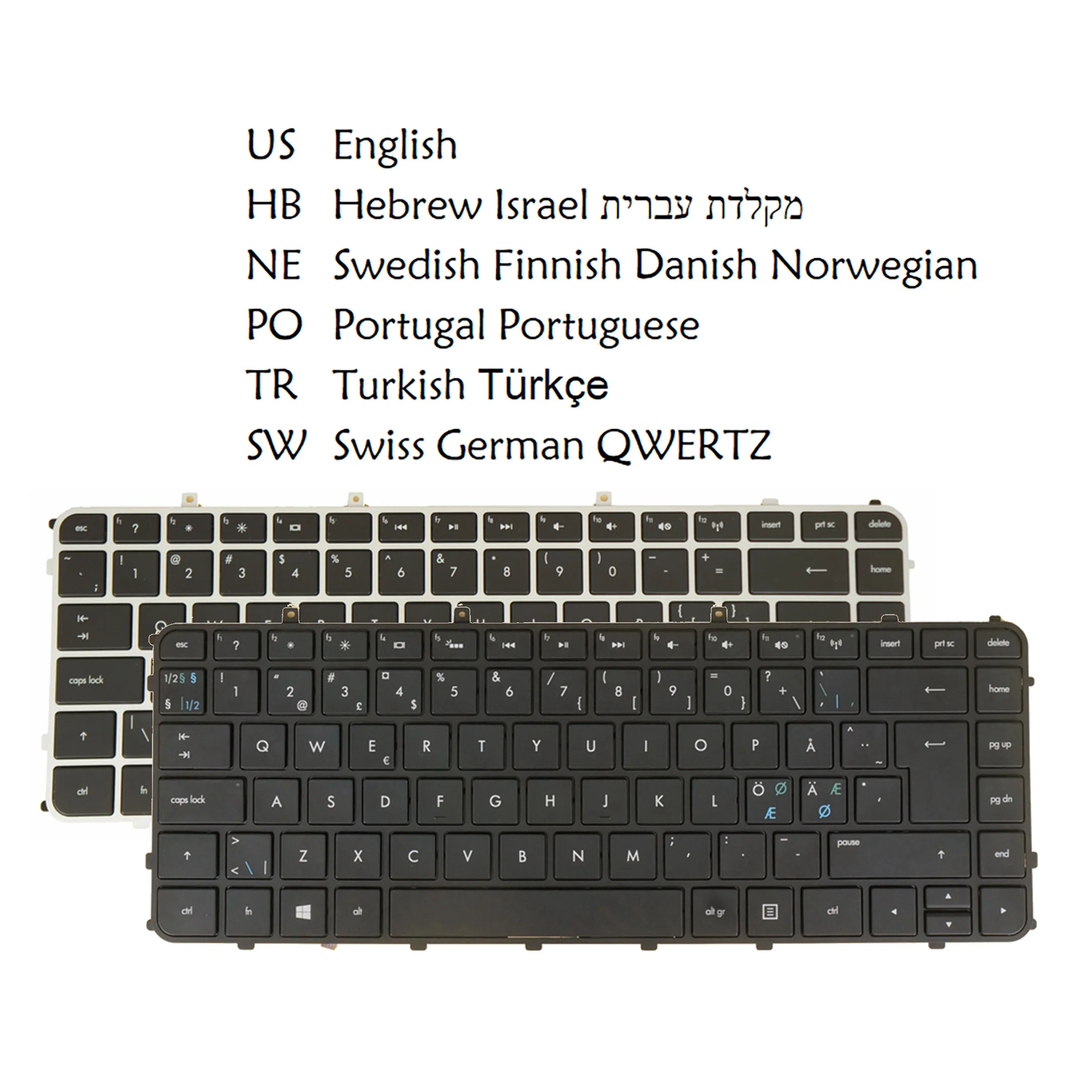 US HB PO TR NE SD FI SW Laptop Keyboard For HP 686836- 689786- 692758- 692759- 693827- 693828- 141 BB1 131 BG1 DH1 B71 091 081