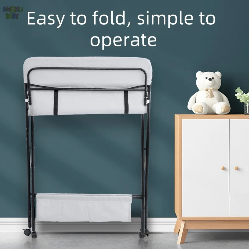 Picture 6: AnGku Multifunctional Baby Changing Table Foldable Diaper Changing Table Adjustable Height for Baby Care Table Baby Accessories