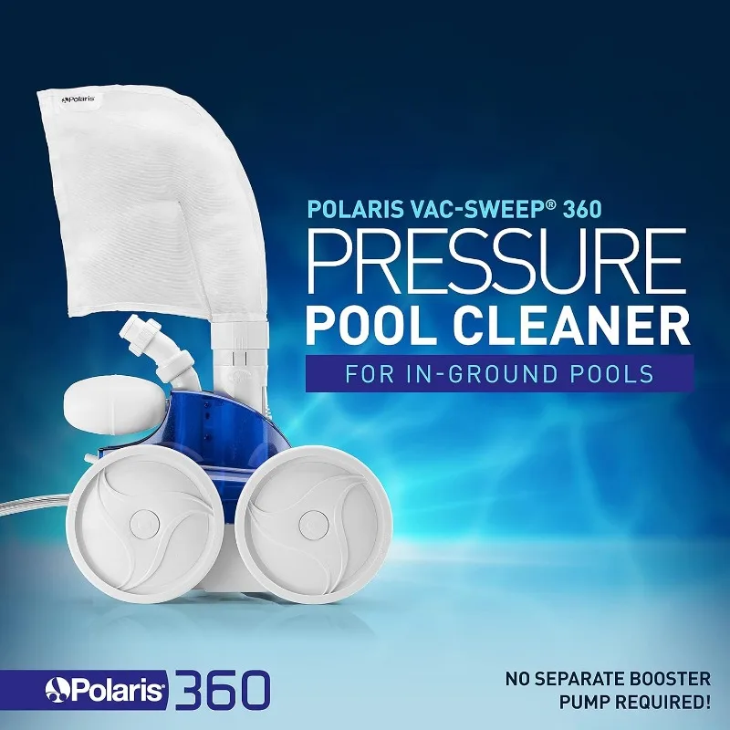 Polaris Vac-Sweep 360 Pressure Inground Pool Cleaner, Triple Jet Powered with a Single Chamber Debris Bag