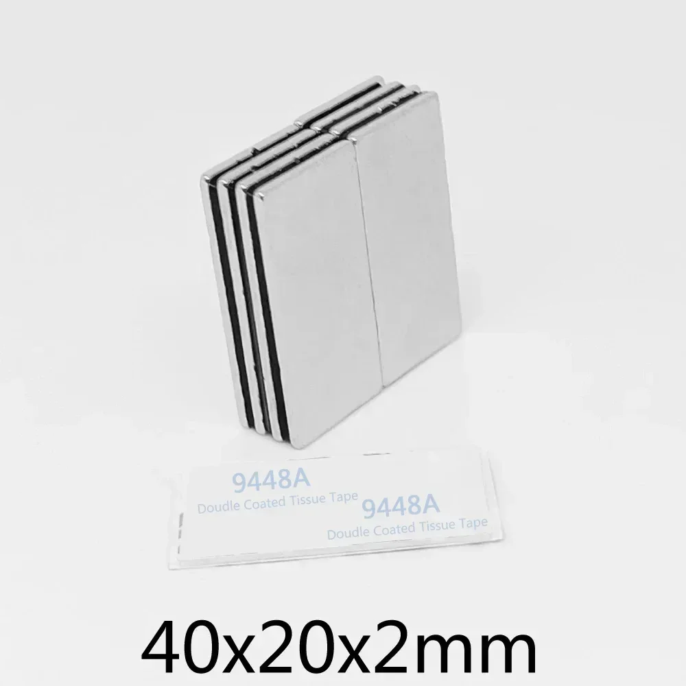 40x20x2mm Block Strong Powerful Magnets With 3M Self - Adhesive 40*20*2 Long Neodymium Magnet Sheet 20x10x2 20*10*1 30*10*1