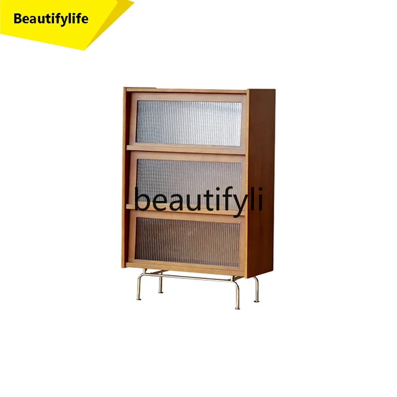

smt1 Solid wood locker, dining side cabinet, retro Japanese-style living room, home locker integrated against the wall AA