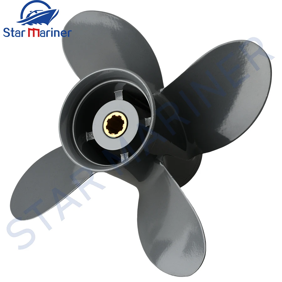 

Propeller 4 Blade 9 1/4X10 58134-ZV4-010AH For Honda Yamaha Outboard BF8D BF9.9D BF9.9 BF15A BF15D BF20 8 Splines Boat Engine