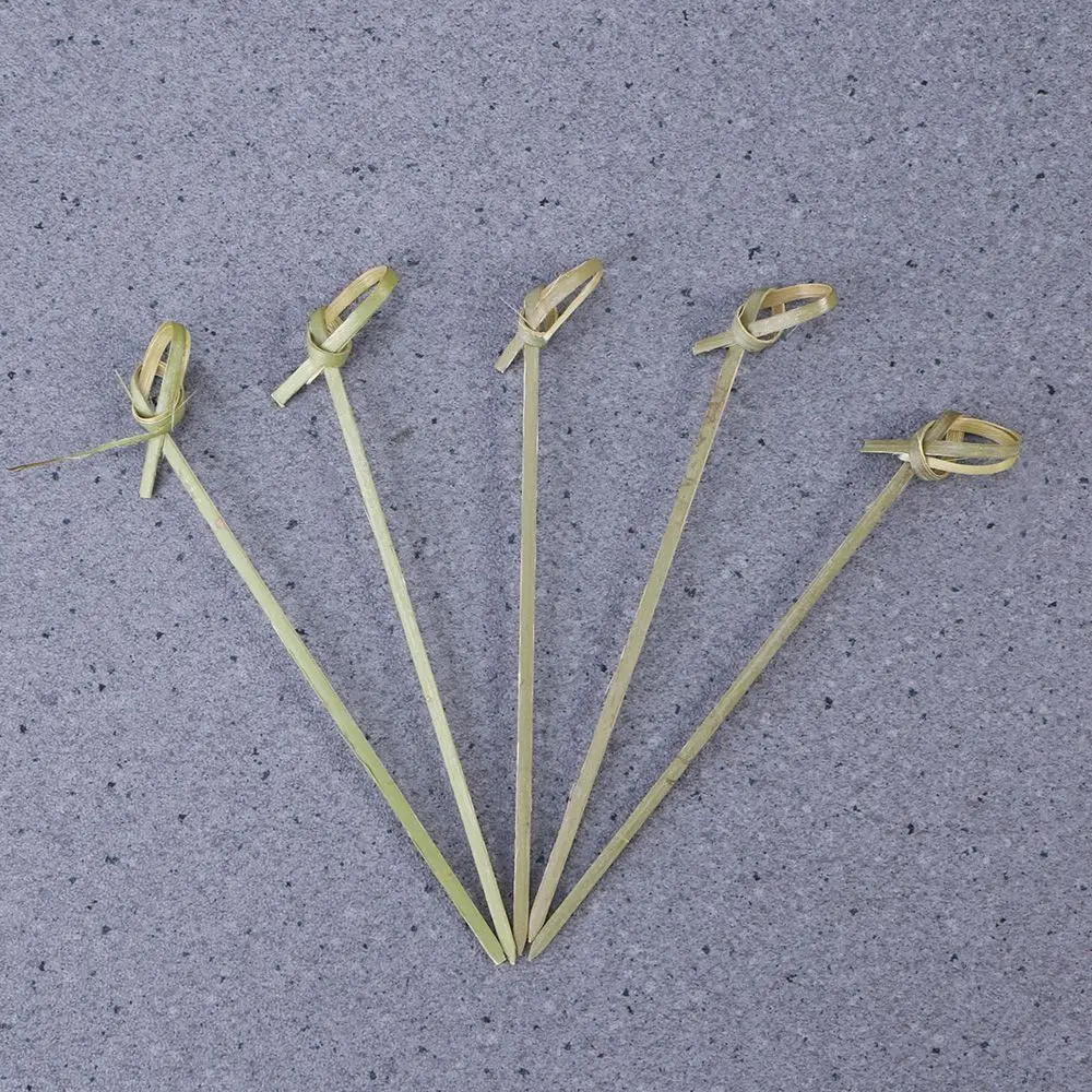 100pcs Household Disposable Cocktail Picks Party Decoration Bar Tool Bamboo Knot Skewers Kitchen & Bar Barbeque Bamboo Knot