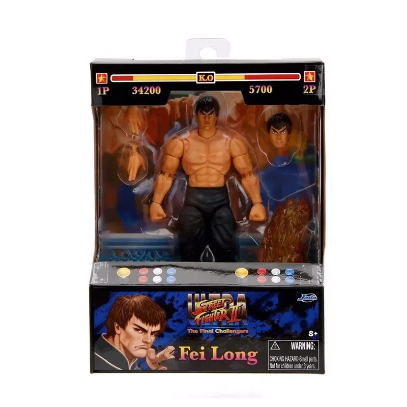 In Stock Original Jada Ultra Street Fighter  II Fei Long 6 Inch Action Figure Toys for Kids and Adults