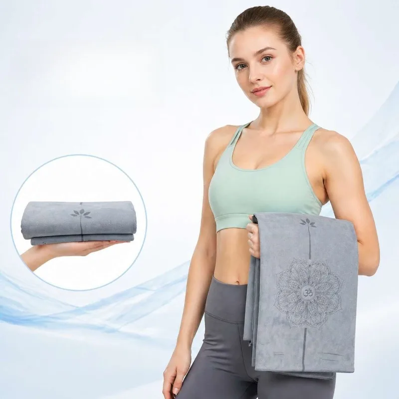 Widened Suede Yoga Mat Professional Fitness Mat 1mm Ultra Thin Sweat Absorbent Non Slip Rubber Foldable Yoga Exercise Mat