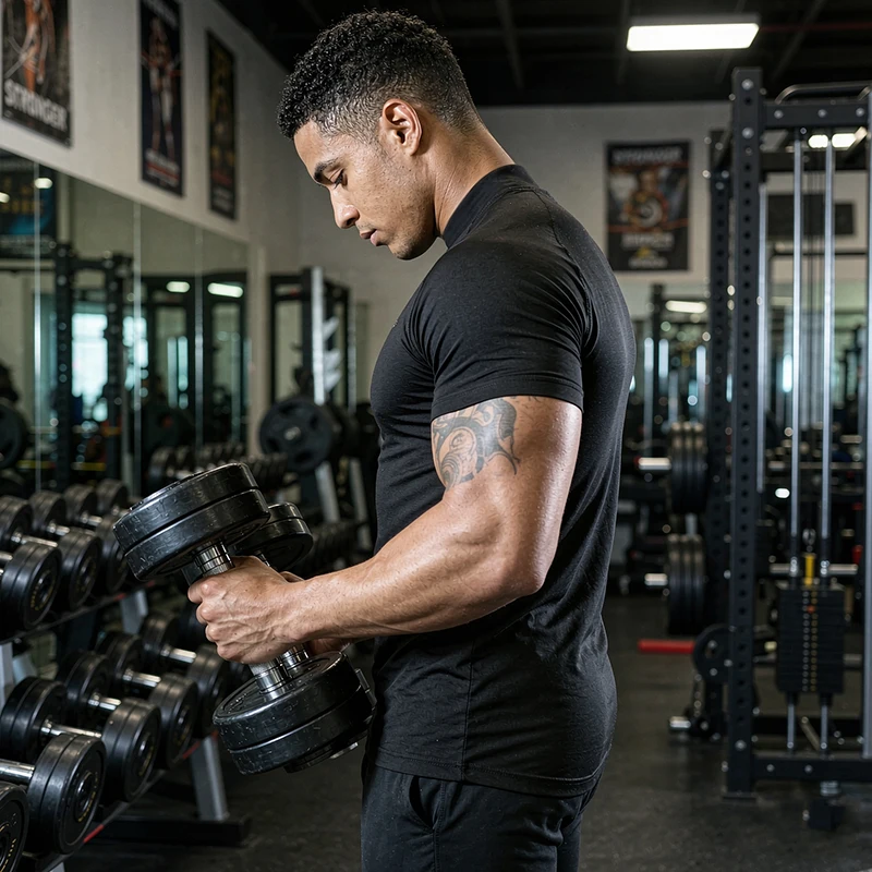 Mens Turtleneck Compression T Shirt Fitness Tight Short Sleeve Running T-shirts Training Jogging Gym Shirts Quick Dry Base Layer