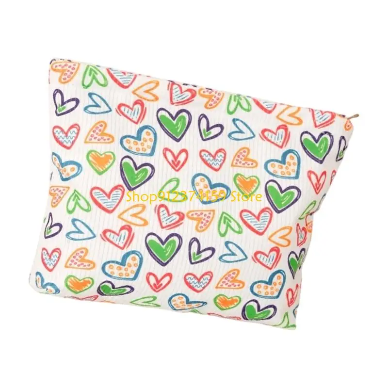 G5AE Practical Corduroy Cosmetic Case for Women Travel Spacious Interior