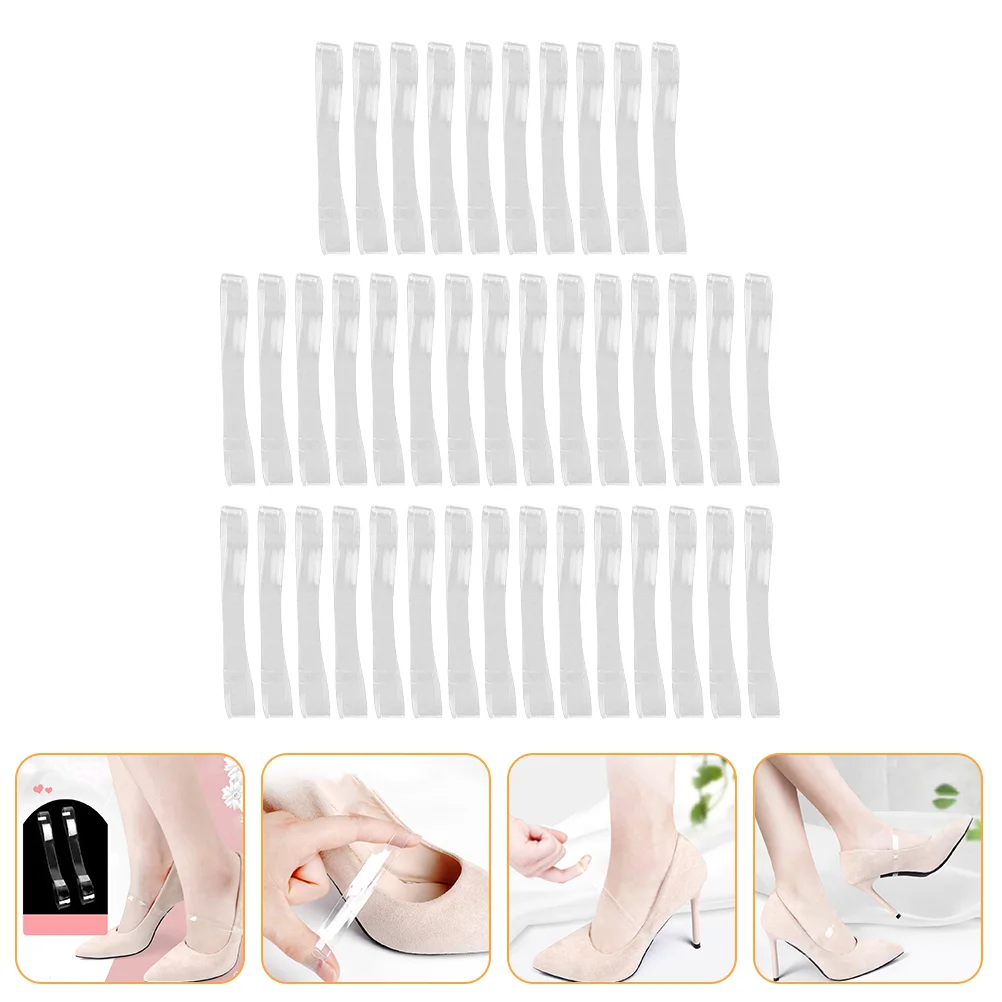 

20 Pairs Anti Drop High Heels Transparent Fixator Elasticity Supply Gel Anti-loose Fixing Shoelace Miss Laces