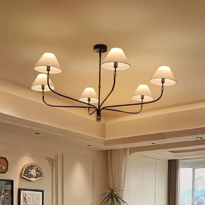 Mid century chandelier Minimalist wrought iron Light designer black amd gold lights Country Hall Bedroom dining room lighting