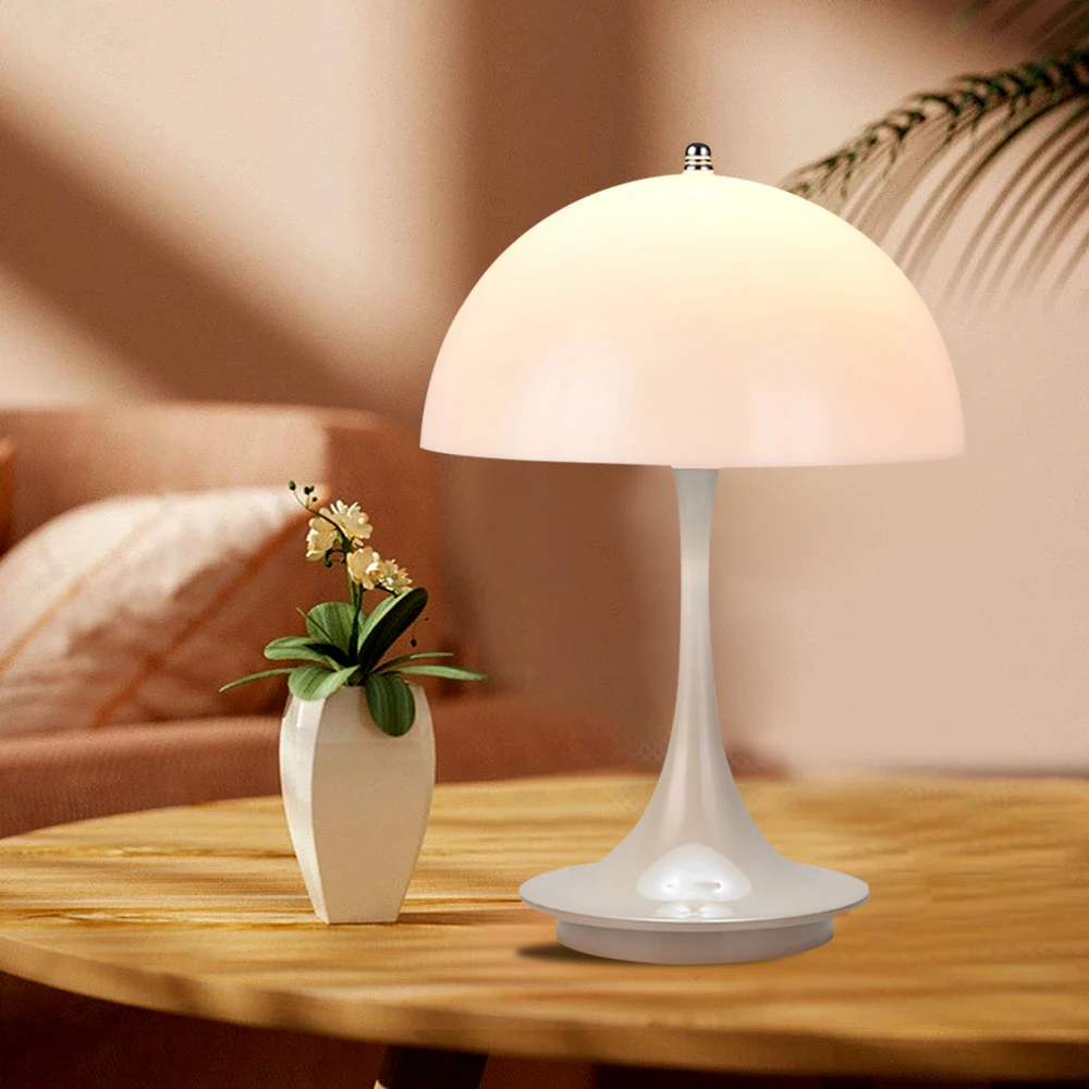 Imagem -04 - Cabeceira Led Abajur com Interruptor de Toque Escurecimento da Lâmpada de Leitura Flor Bud Cogumelo Recarregável Nordic Desk Lamp Home Decor