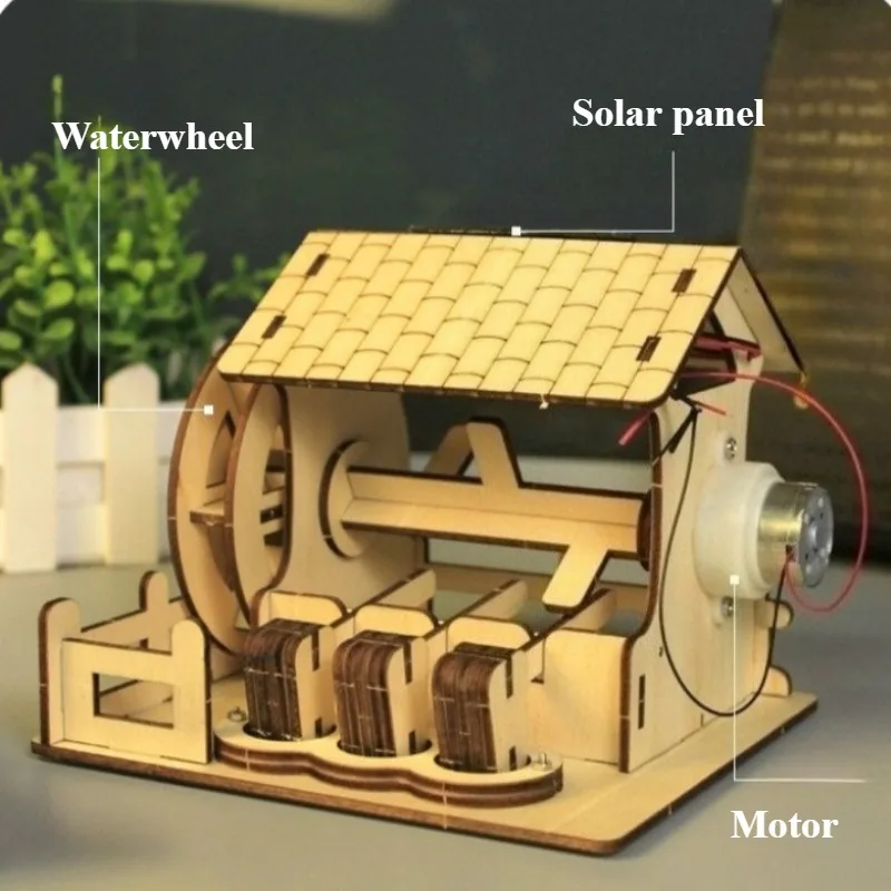 solar-powered children's science and education experimental toys, waterwheel hand-assembled models, science and education toys
