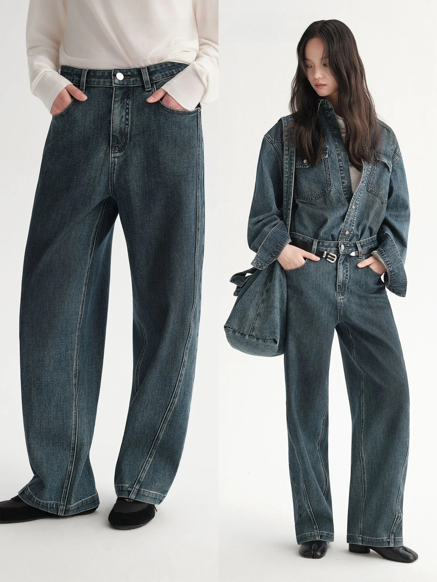 

Экологичные джинсы Insense с ручной росписью, винтажные, с изогнутыми разрезами, шелковистые, женские, ретро, из эластичного хлопка