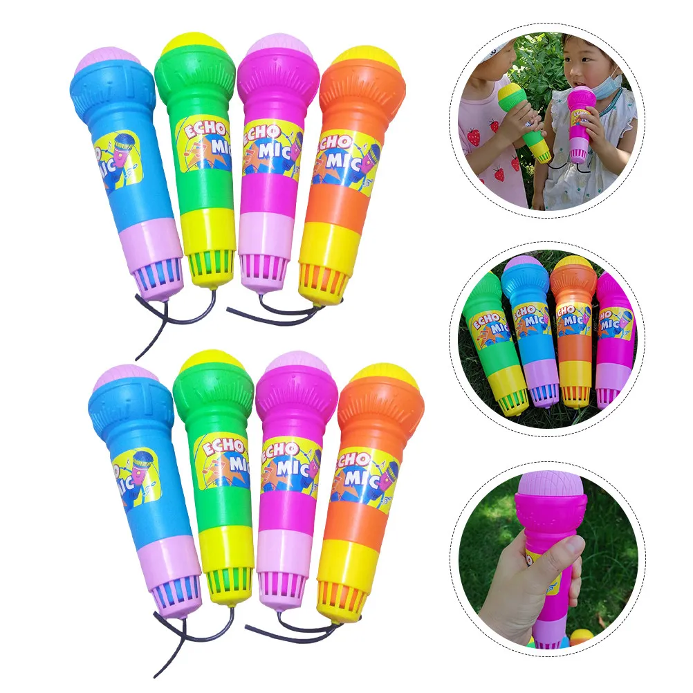 8Pcs Simulation Microphones Compact Microphone Prop for Kids Parties Lightweight Pretend Play Fake Microphone
