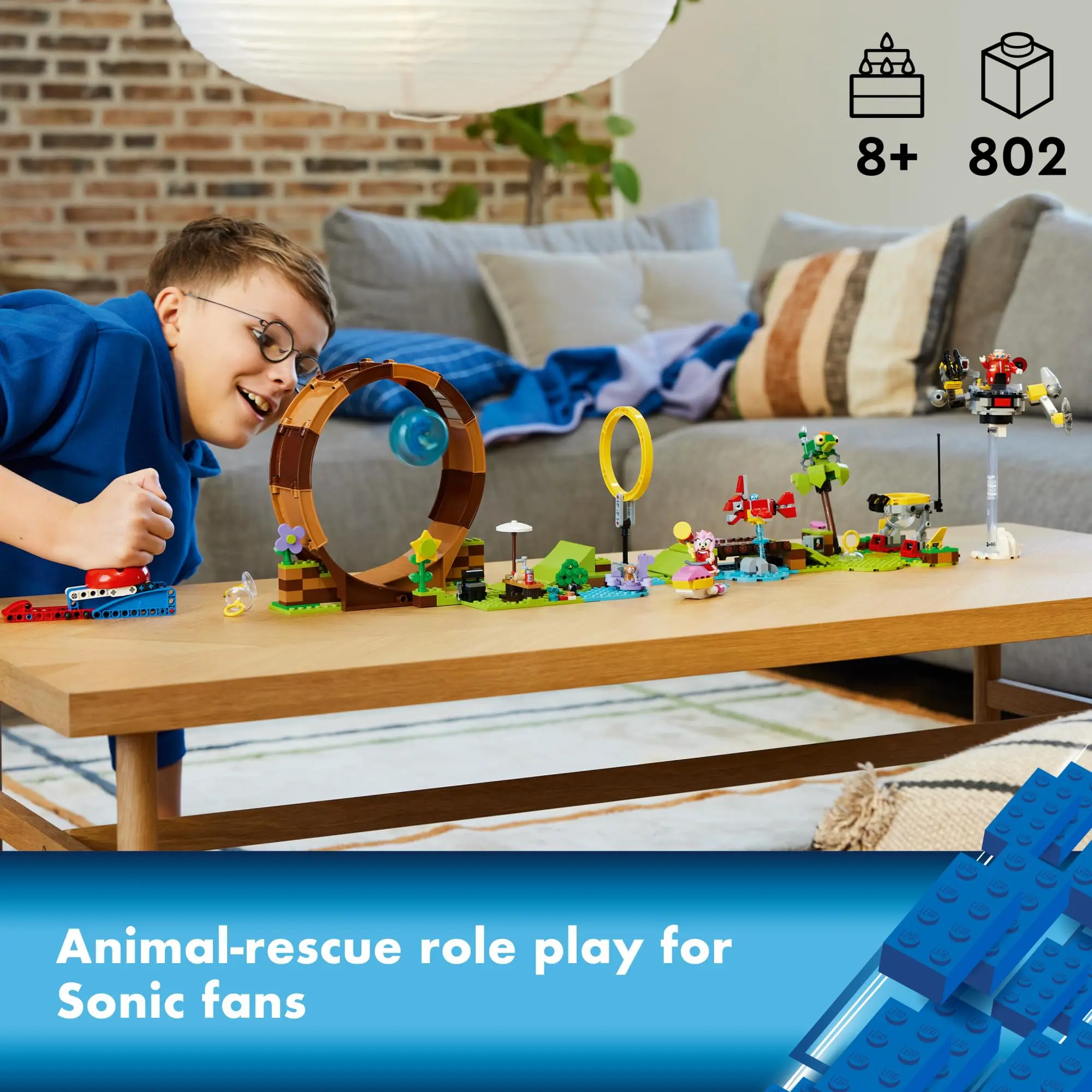 LEGO Sonic The Hedgehog Sonic’s Green Hill Zone Loop Challenge 76994 Building Toy Set with 9 Sonic Friends Characters Fun Gift