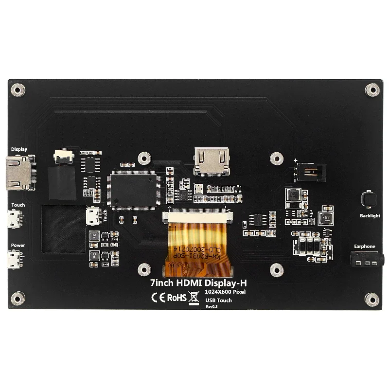 Imagem -03 - Lcd Display Compatível com Hdmi para pc Raspberry pi Touch Screen Ips 1024x600 Rpi 4b 3b Opi Aida64 pc Tela Secundária hd