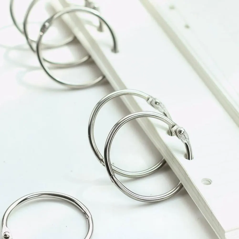 

25Pcs Exquisite Notebook Binder Rings Multi Use Metal Clips for Scrapbook Planner Pages Receipts Binding Craft Supplies