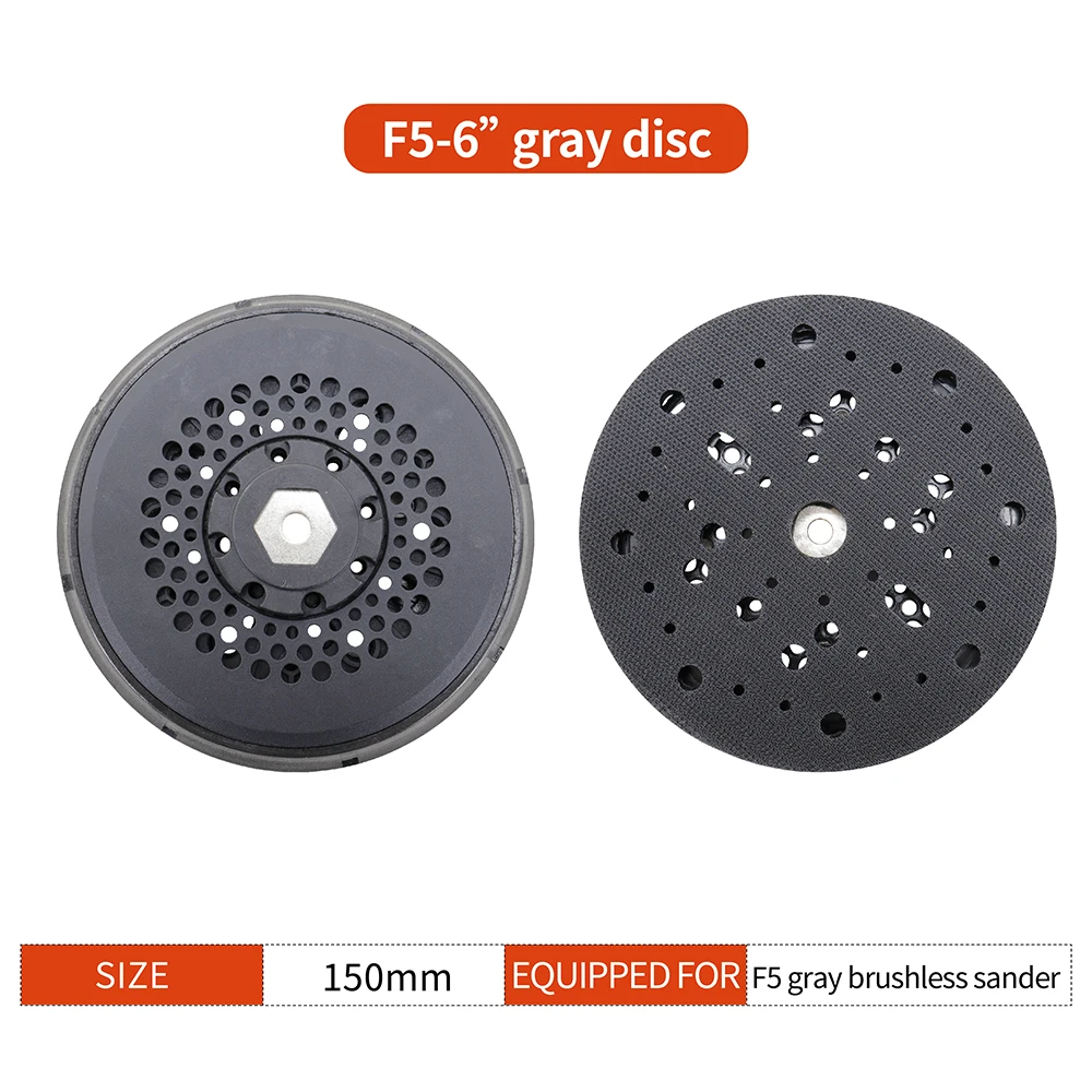 OLYM 6 Inch Universal Abrasive Pad Long Hook Loop with Strong Dust-collecting for Electric Random Orbital Sander