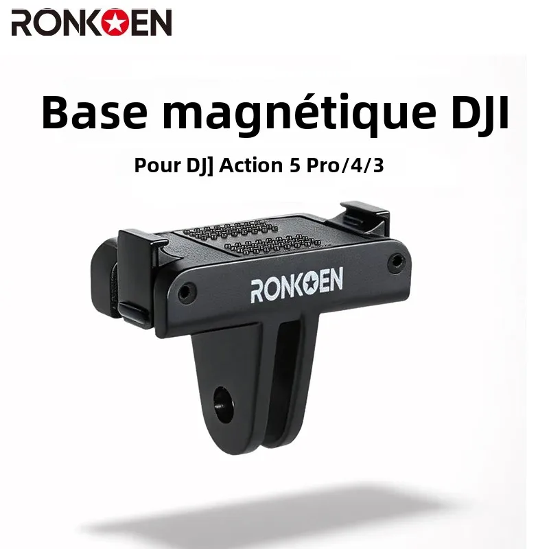 Ronkoen – Base d'adaptateur magnétique à dégagement rapide, pour DJI Osmo Action 3/4/5 Pro, adaptateur pliable à deux griffes à dégagement rapide