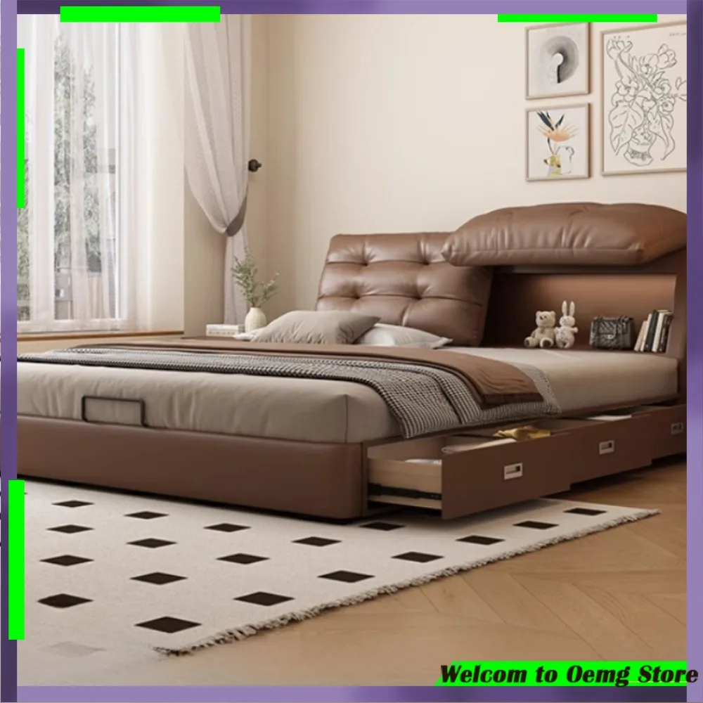 

Aesthetic Waterproof Minimalist Bed Frame Double Functionality Nightstands Headboard Perfect Modern Home Decor Furnitures