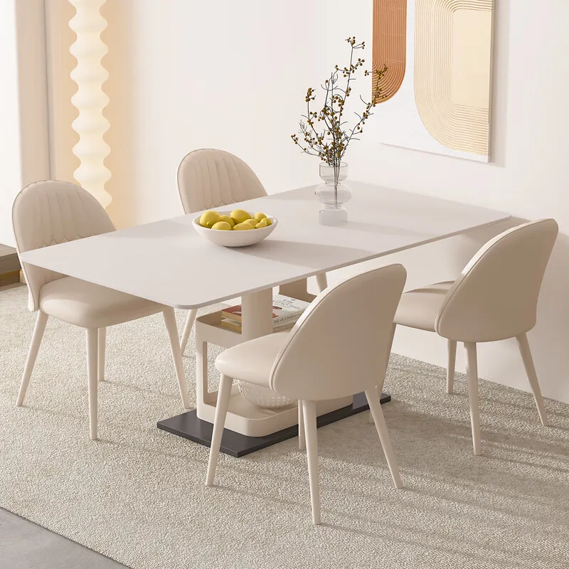 

Locker rock slab dining table, simple rectangular dining table and chair combination for home use