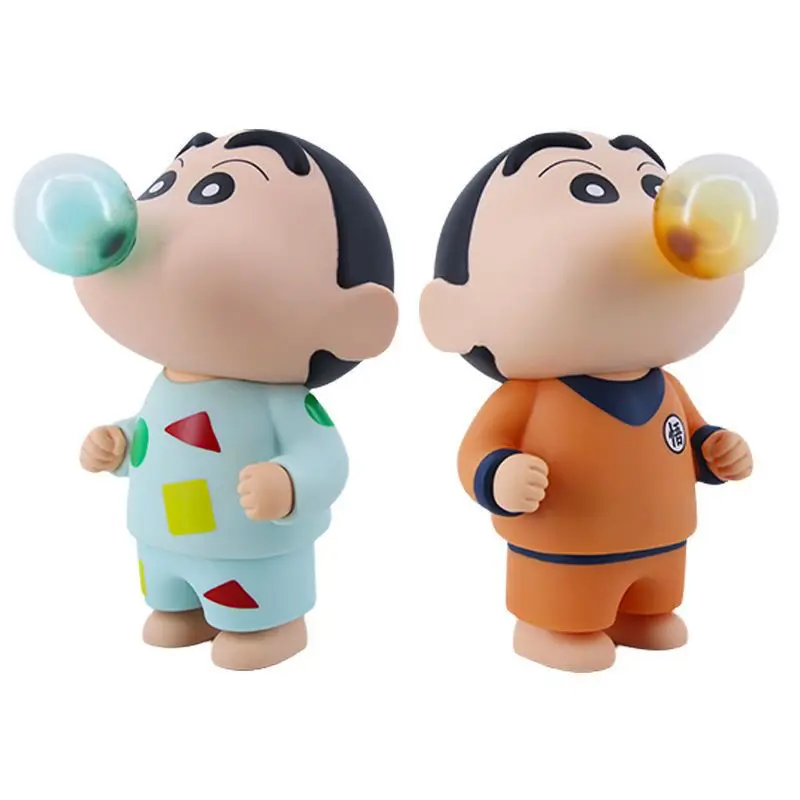 

18.5cm Anime Kawaii Crayon Shin Chan Figura Spit Bubbles Nohara Shinnosuke Action Figures Toys PVC Model Cute Figurine Gift