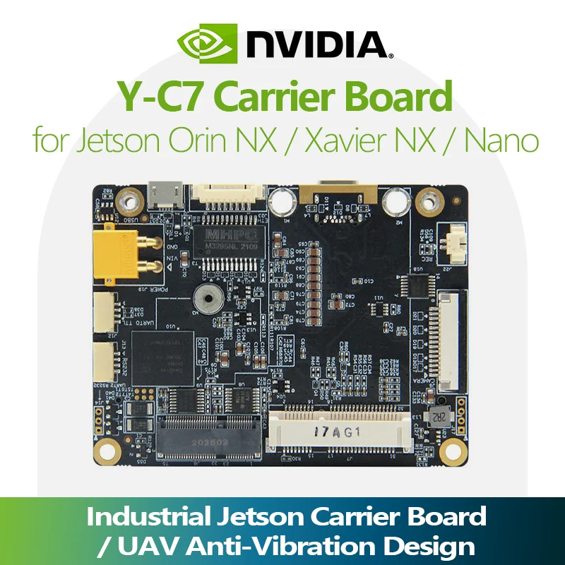 Jetson Xavier NX Orin NX TX2 NX Nano Industrial Carrier Board Y-C7 70W Wide Temp Anti Vibration Type C USB3.1