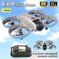 Mini Dron teledirigido E69 con cámara profesional Dual 8K HD 5G FPV RC avión para evitar obstáculos helicóptero juguete para adultos