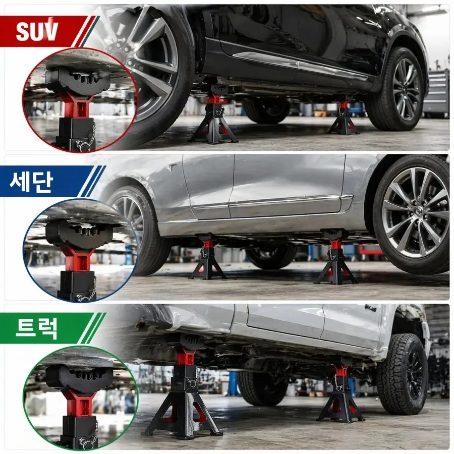 2개 자동차 슬롯형 리프트 잭 스탠드 고무 패드 바닥 어댑터 레일 그립 수리 패드 6톤 핀치 리프팅 범용 썸네일 5