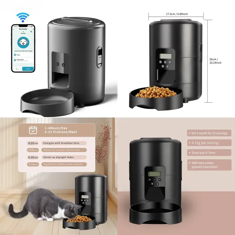 2L APP Control Automatic Pet Feeder Button Version Auto Cat Food Dispenser Smart Control Pet Feeder For Cats Dog Dry Food