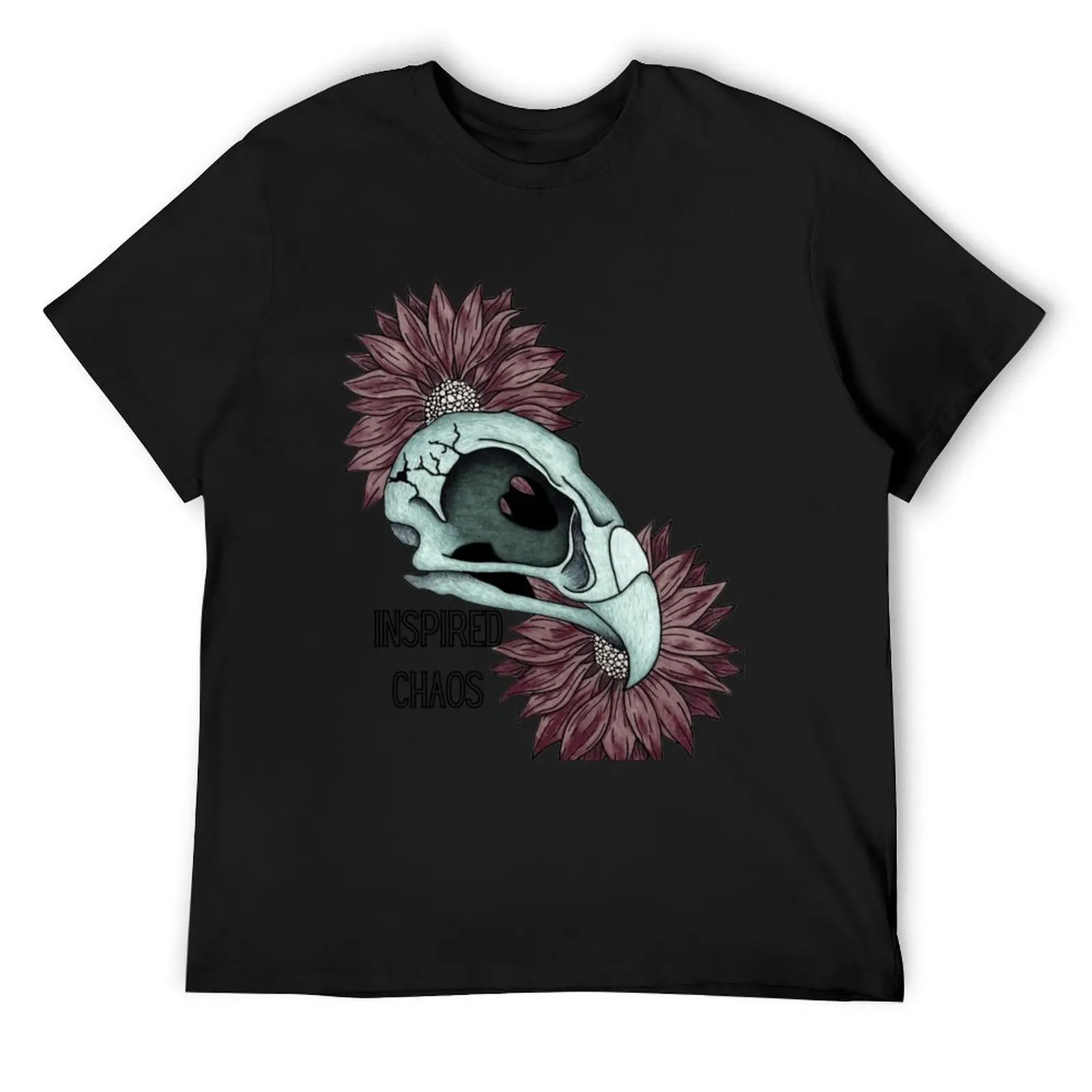 

Inspired Chaos Skull and Sunflower Design T-Shirt customs customs design your own Aesthetic clothing men clothes