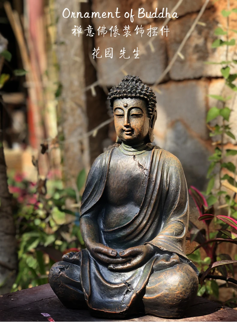 Resin Art India - ขายส่งอุปกรณ์พุทธ # บ้านครอบครัว Bless ปลอดภัยโชคดีพระพุทธรูปเอเชียตะวันออกเฉียงใต้ Retro