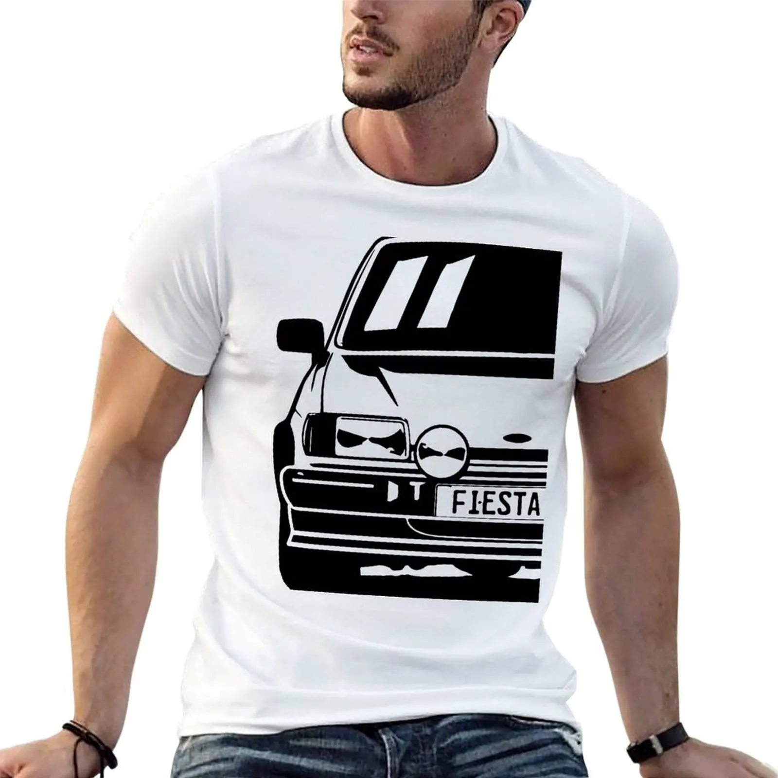 

Классическая автомобильная иллюстрация 1984 Fiesta II Mk2 1,6 XR2 FBD 95 Hp Ретро футболка мужские футболки высокого качества люксовый бренд футболка