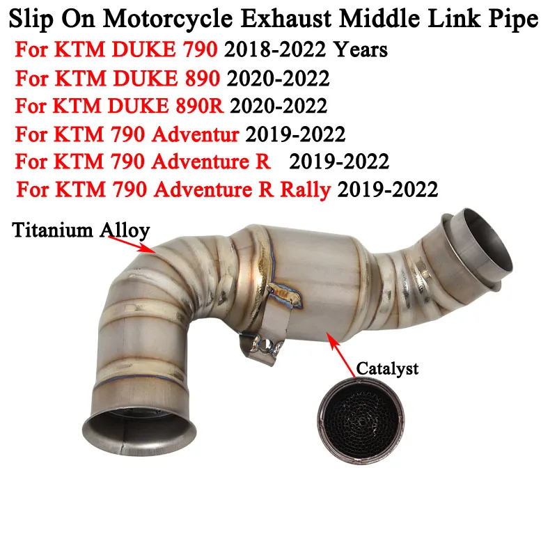 Sip On For KTM DUKE 790 Duke 890 / 890R 2018-2022 KTM 790 Adventure R KTM790 Motorcycle Exhaust Modify Middle Link Pipe Escape