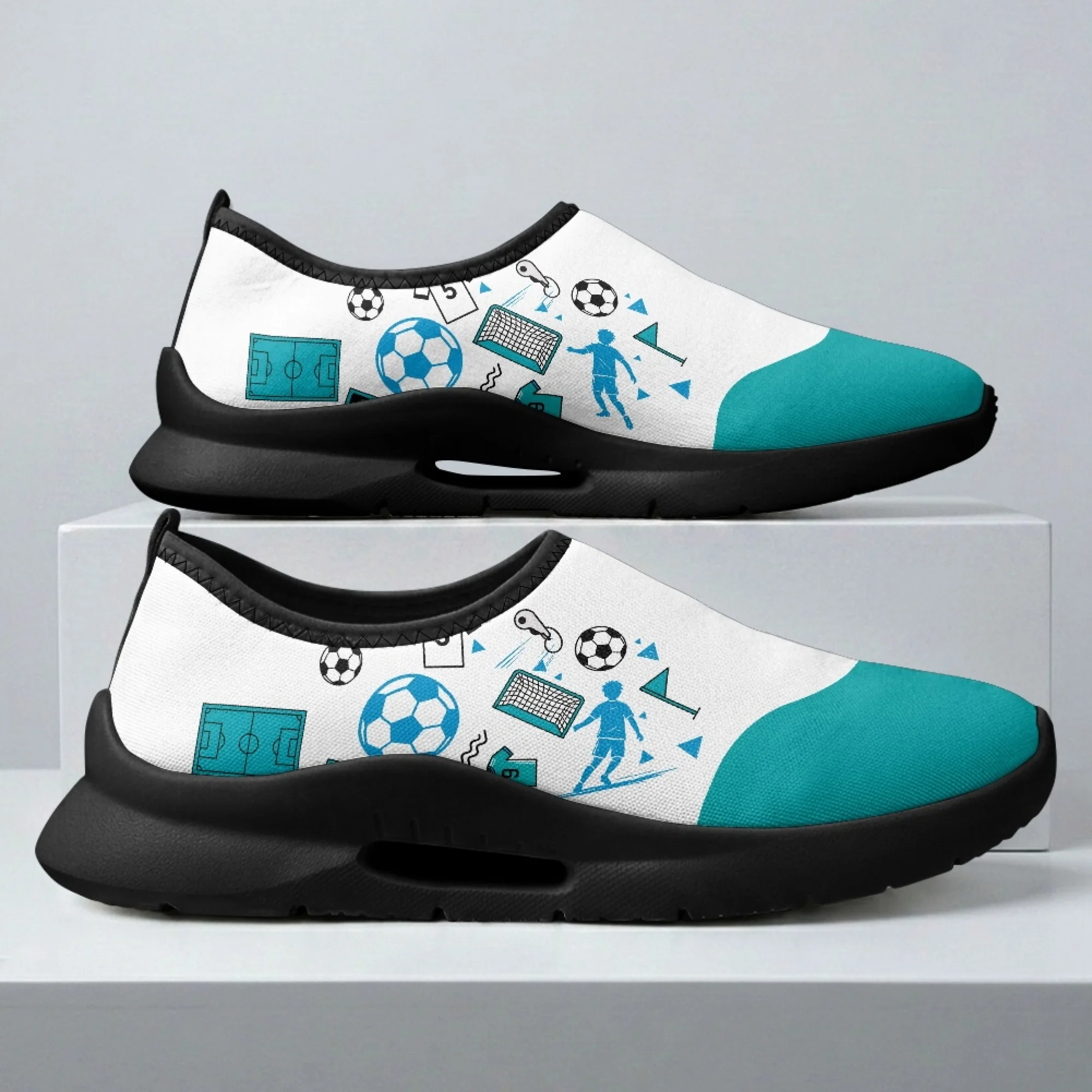 

XIXIRIMIDO Cartoon Soccer Mens Casual Shoes Slip On Walking Sneakers Women Gym Workout Shoes Breathable Mesh Walking Shoes 35-48