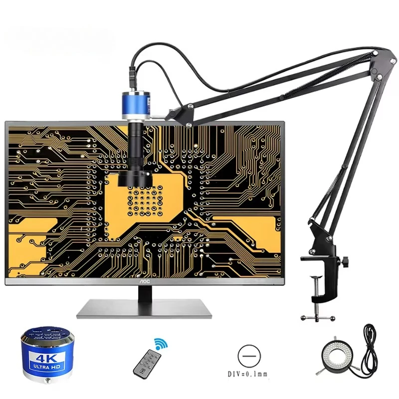 Universal 4K 90X Zoom HD USB Electron Digital Video Microscope Camera Stereo Microscope With Flip Foldable Holder Phone