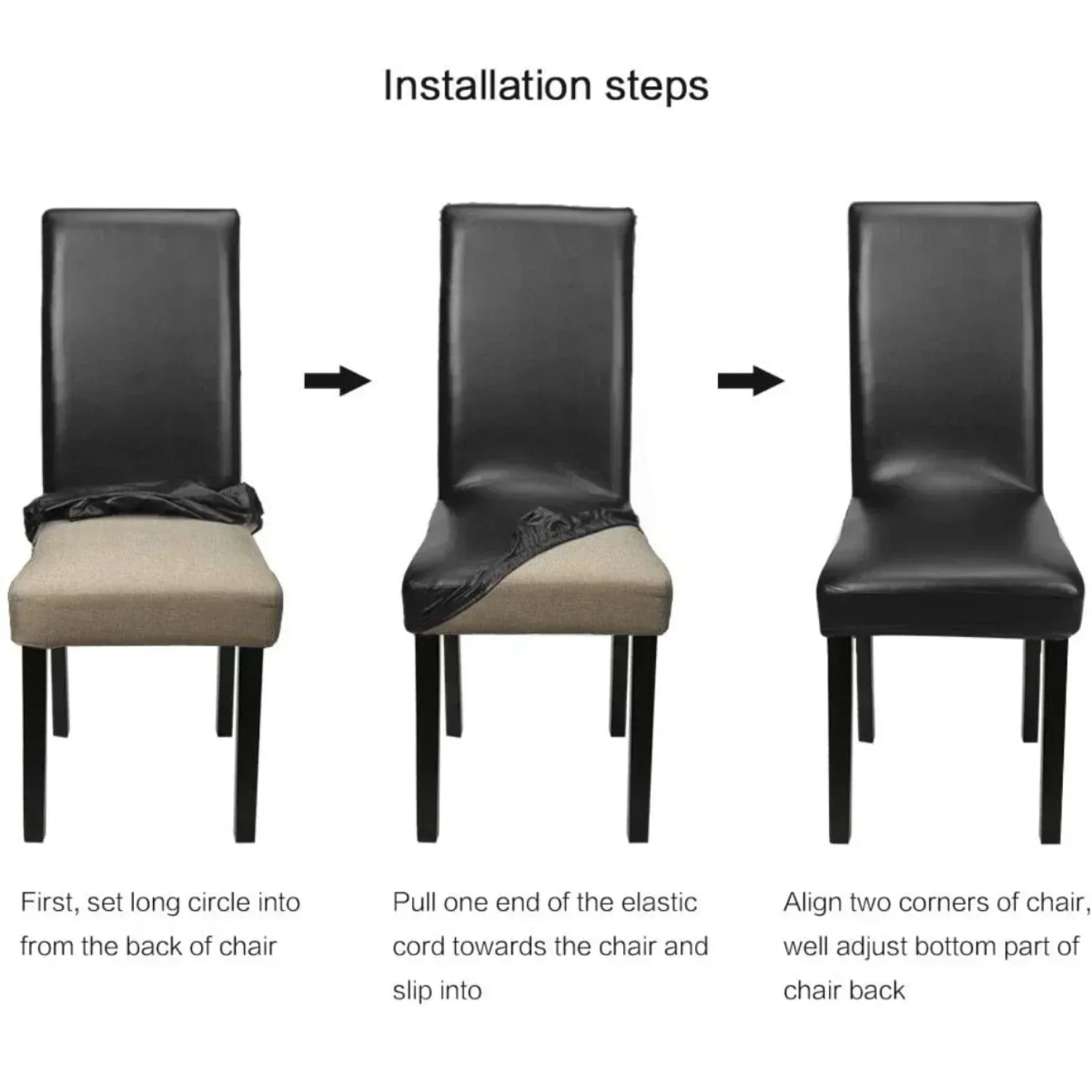 PU Leather Chair Cover Protector For Dining Room Waterproof Dining seat Chair Protector Home Decoration Hotel Banquet wedding