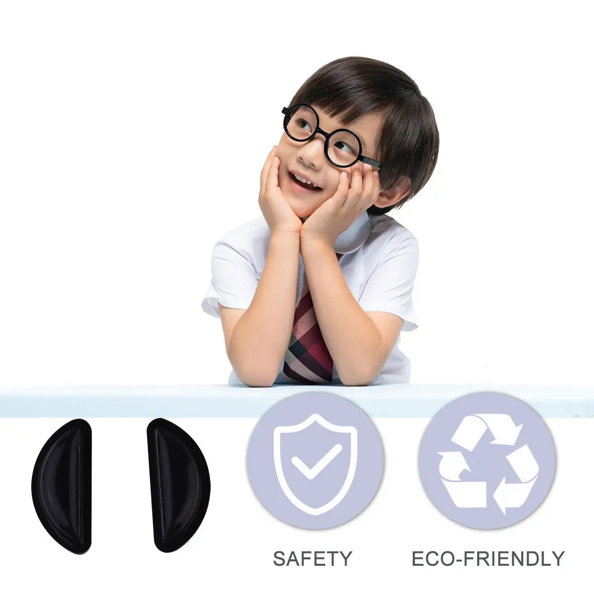 

35Pairs Glasses Nose Pads Non-Slip Hollow Silicone Half-Moon Comfortable Anti-Slip Ear Support Pads for Sports Daily Wear