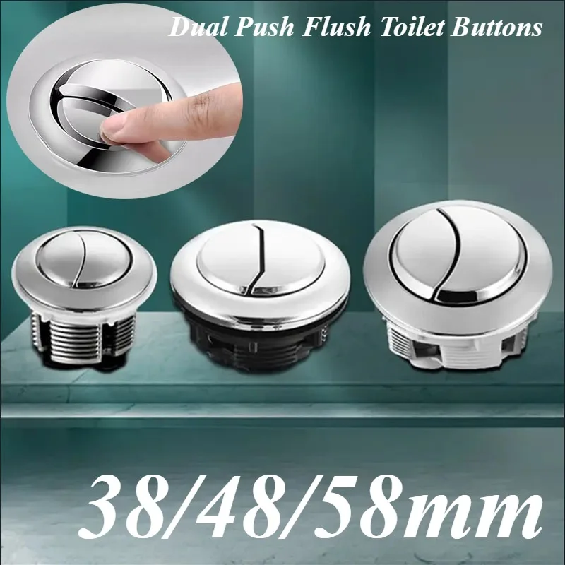 5Pc Set Universal round Dual Push Toilet Flush Valve Buttons 38mm/48mm/58mm Home Bathroom Repair Parts Practical Replacement Ite