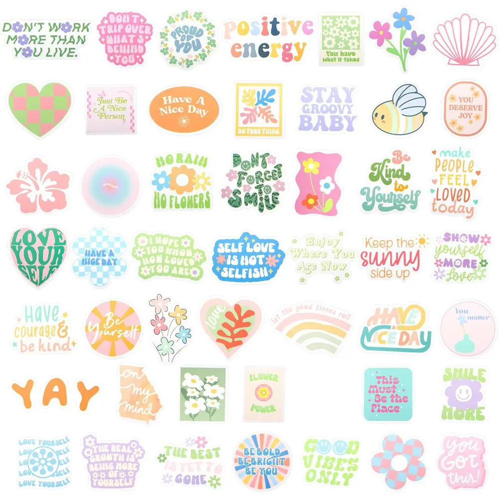 100/50pcs Pink Inspirational Words Stickers Graffiti Girls Gift Toys for DIY Phone Helmet Scrapbooking Laptop Suitcase Decals