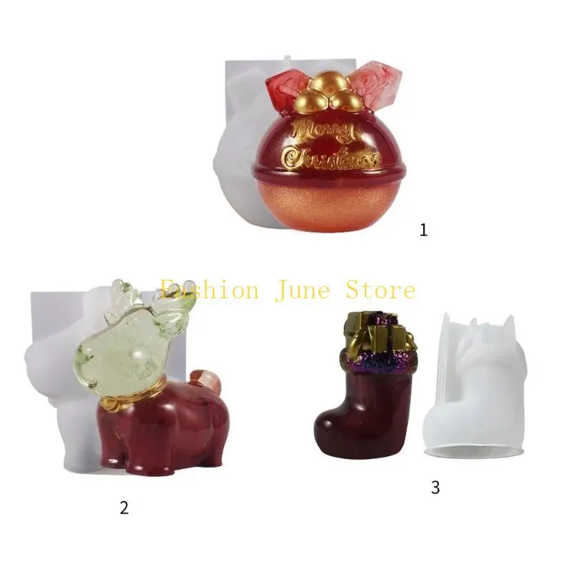 N5KA Silicone Mold for Christmas Fruit Ornaments Crystal Epoxy Resin Mould for DIY Jewelry Handmade Crafts Party Supplies