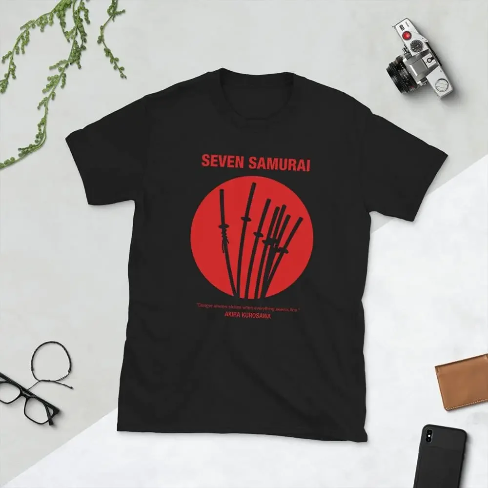 Mod.6 Seven Samurai Japanese Epic Akira Kurosawa Sengoku Period Farmers Combat Bandits Classic Film Movie T-Shirt