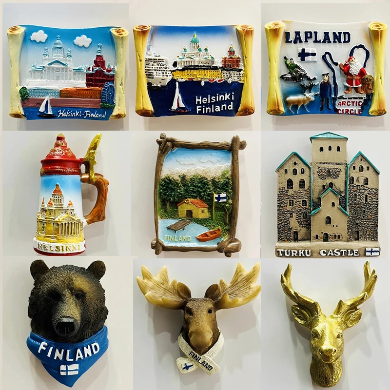 Helsinki Finland Fridge Magnet Whiteboard Decorative World Travel Souvenir Retro Refrigerator Magnetic Sticker Office Home Decor