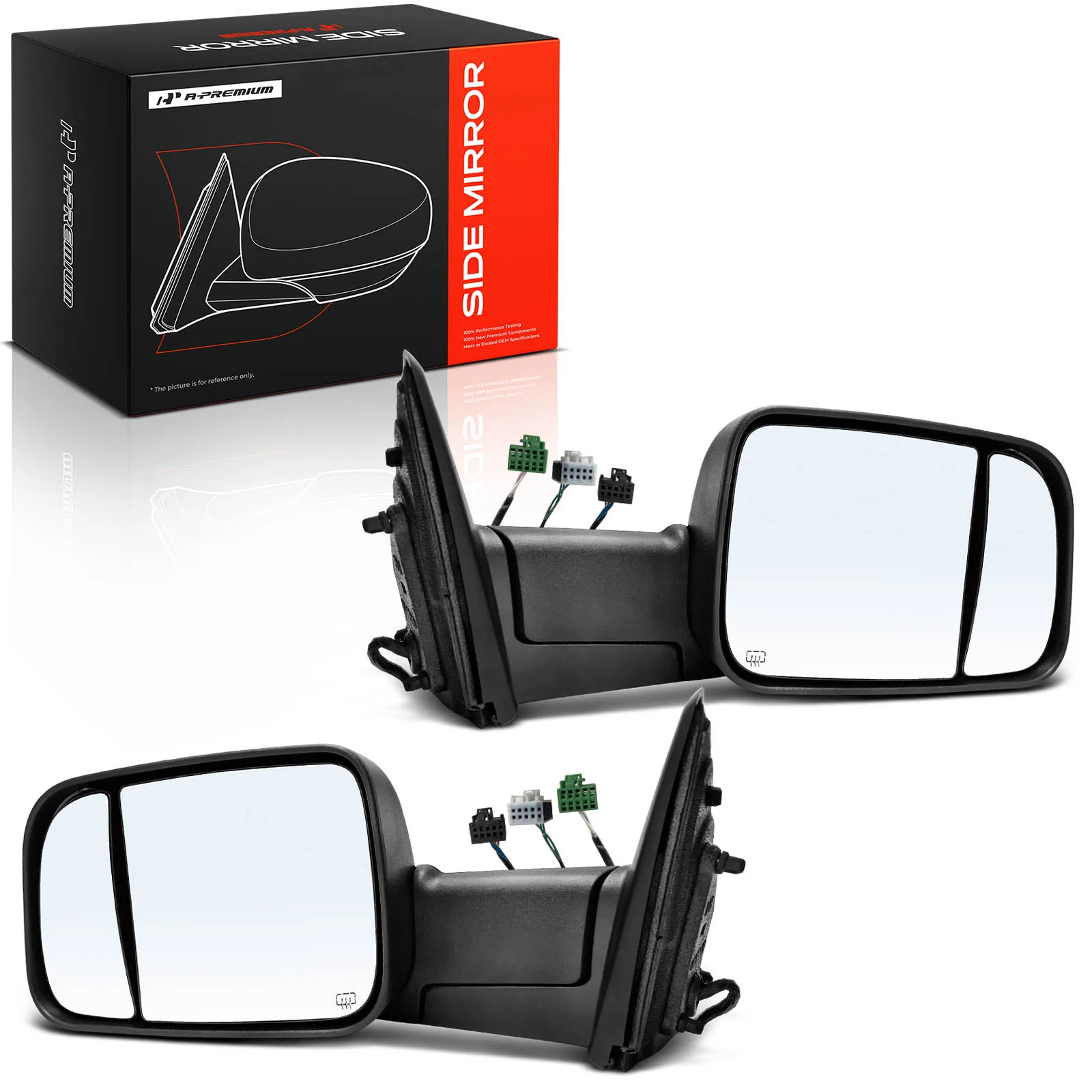 A-Premium Pair Power Towing Mirror for Ram 2500 3500 2019-2022 Power Folding Turn Signal Light Heated Puddle Light