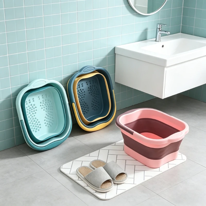 Faltbarer Fußbad-Massageeimer, tragbares Faltbecken, Spa-Fußbadewanne, Haushalts-Sauna-Pediküre-Badewanne