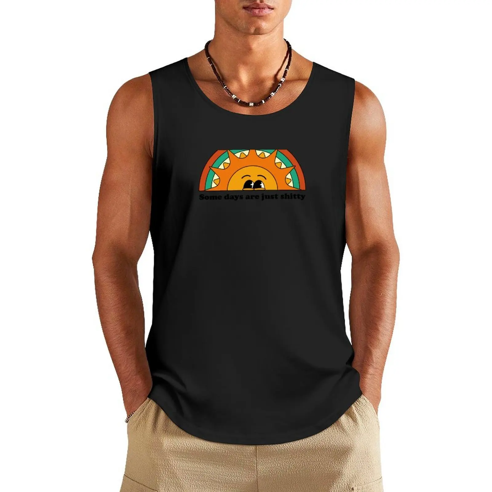 

Some days are just shitty Tank Top sleeveless Men's t-shirts mens gym clothes bodybuilding men gym shirts
